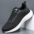 thumbnail image 3 of Men's All-White Breathable Knit Running Sneakers, 3 of 5