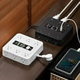 thumbnail image 4 of 16-in-1 Power Strip Surge Protector with 12 AC Outlets, 3 USB-A & 1USB-C Ports, Time Display for Home & Office Use, 4 of 6