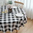 thumbnail image 4 of Nappe Ronde de 70 Pouces Nappe à Carreaux Noir et Blanc - Housse de Table en Polyester à Carreaux Vichy Buffalo Réutilisable Résistante à l'Eau pour Fête de Vacances en Plein Air Pique-Nique Décoration de Cuisine, 4 of 7