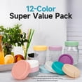 thumbnail image 2 of 【12 Piece】Regular Mouth Mason Jar Lids, Multi Color Plastic Lids for Mason Jars with Silicone Rings for Ball, Kerr and More, Thickened Leak-Proof Canning Lids Regular Mouth, 2 of 5