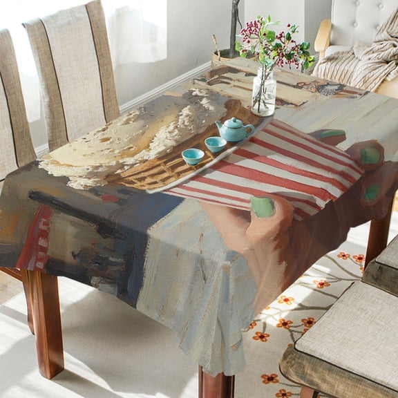 BZSMCE Square Tablecloth Ice Cream Pattern Tableclothes