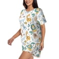 thumbnail image 2 of Fuzoiu Scandinavian Africa Print Women's Short-Sleeved Pajama Set,Lounge Sleepwear Set,Womens Pajama Sets 2 Piece,Button-Up Top and Shorts with Pockets-Small, 2 of 7