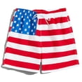 thumbnail image 6 of WREESH Men's Quick-Dry Board Shorts Usa Flag Print Summer Beach Shorts Swim Trunks Surf Shorts Bathing Suit with Mesh Lining Red, 6 of 9