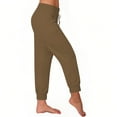 thumbnail image 4 of Clearance & Promo, Women's Sweatpants, Loose Soft Drawstring Yoga Pants with Pockets, Comfortable Workout Causal Trousers for Travel, Lounge, or Relaxed Daily Fashion | Sopatenor, Khaki S, 4 of 9