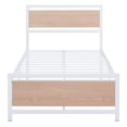 thumbnail image 3 of White Iron Platform Bed Frame Twin Size with Vintage Headboard and Footboard, Metal Twin Bed Frame Mattress Foundation with Strong Slat Support, 3 of 8