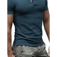 thumbnail image 4 of DYMADE Men's Slim Lapel Short Sleeve T-Shirt Tops, 4 of 4