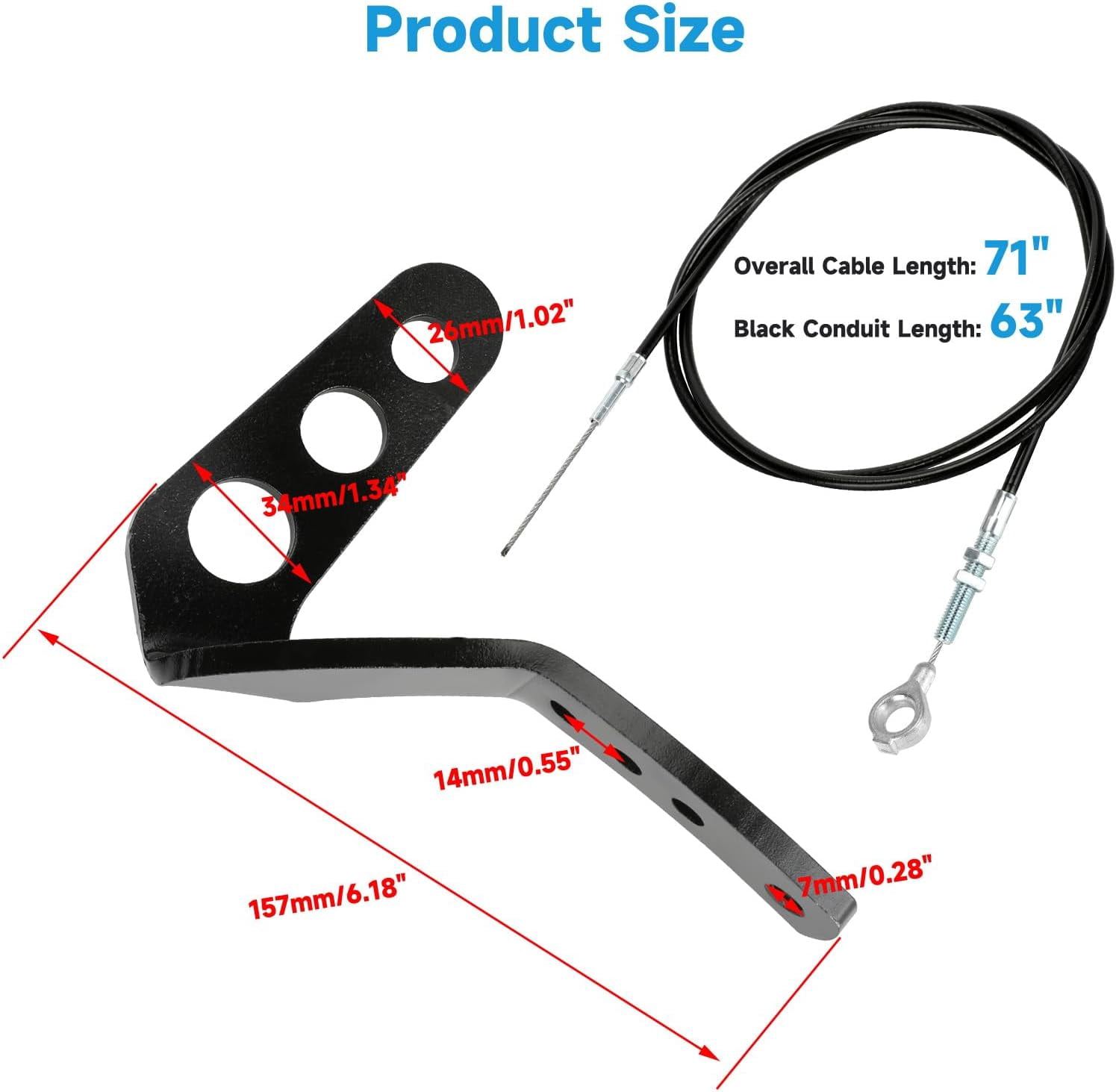 Go Kart Heavy Duty Gas Brake Pedals with Throttle Cable Kit for Manco Go Cart American Sportworks Carter Kandi DIY Vintage Go-Kart Predator 196cc 212cc 6.5hp Parts Black