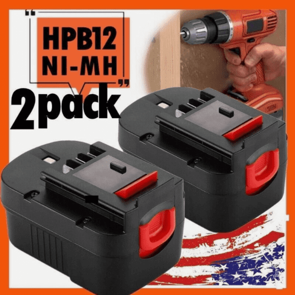2Pack 12 Volt Battery HPB12 4.8Ah PS130 FSB12 FS120BX Replacement for B D Power Tools