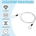 thumbnail image 3 of 5/32" Dia Vinyl Coated Stainless Steel Cable with Loops, 4 Pcs 4 ft (47")  Lanyard Lock for Outdoor Stage Lock, Clear, 3 of 6