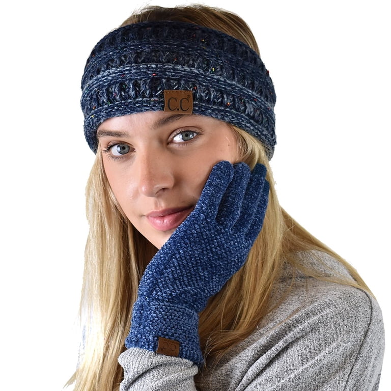 C.C Winter Warm Eco-Friendly Knit Chenille Touchscreen Gloves - Women's, One Size