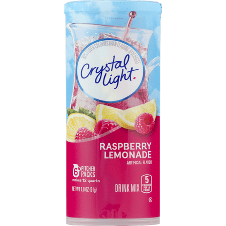 - (6 Pack) Crystal Light Raspberry Lemonade Drink Mix, 6 count Canister