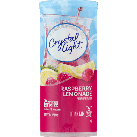 (6 Pack) Crystal Light Raspberry Lemonade Drink Mix, 6 count