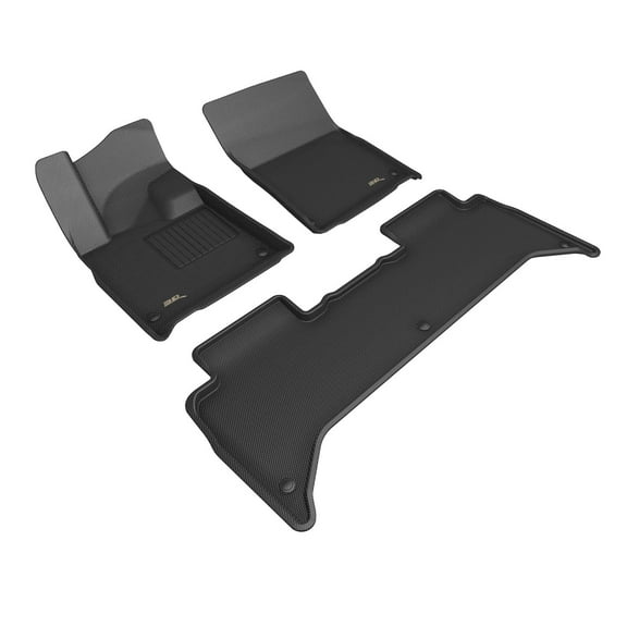 3D MAXpider Kagu Floor Mat (Black) Compatible with RIVIAN R1T 2025 - Full Set
