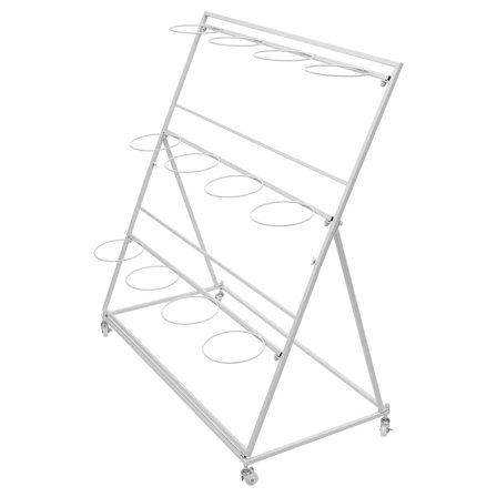 3 Layers Flower Display Stand, Modern Plant Shelf with Wheels, Indoor Outdoor Flower Display Stand Flower Rack for Home Patio Balcony (3 Layers Stand Only) white