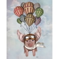 thumbnail image 2 of Fab Funky 20x24 Black Ornate Wood Framed with Double Matting Museum Art Print Titled - Pig And Balloons, 2 of 4