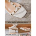 thumbnail image 5 of Women'S Rivets Leather Chunky Block Heel Sandals With Ankle Strap Buckle Fashion Square Open Toe Comfort sexy Gladiator Y2K Sandals For Dress Party Prom Shoes, 5 of 6
