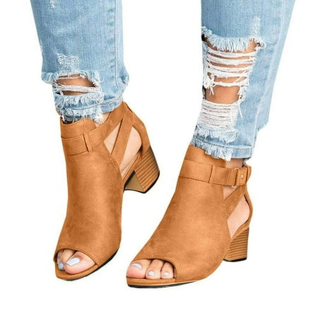 

Tuscom Spring Summer Ladies Women Sandals Fashion Fish Mouth Hollow Out Shoes