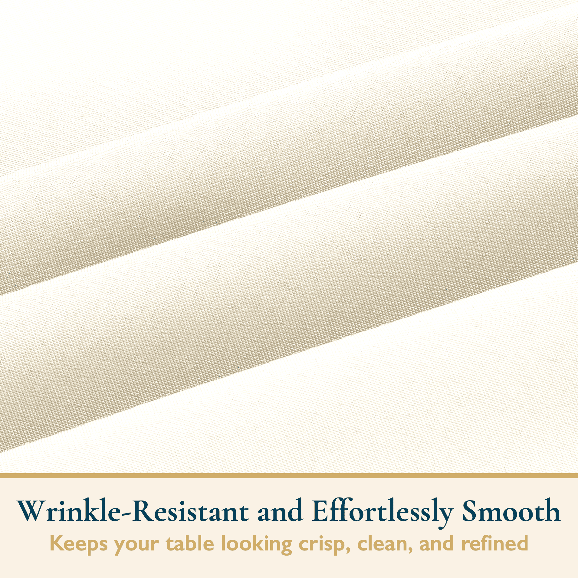 ComfiTime Tablecloth – 90 x 156 Durable Polyester Fabric Table Cover Cloth for 11-12 ft Rectangle Table, Spill/Stain-Resistant, Reusable/Washable, Indoor/Outdoor Dining/Party/Wedding/Banquet, Cream
