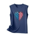 thumbnail image 4 of Wycnly 4th of July Tank Top for Women Comfy Loose Fit Independence Day Patriotic Vest Shirts Summer Heart US Flag Print Round Neck Sleeveless Fashion Blouses Navy xxl, 4 of 5