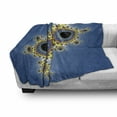 thumbnail image 3 of Fractal Soft Flannel Fleece Throw Blanket, Floral Spiral Unusual Contemporary Pattern with Rotary Display, Cozy Plush for Indoor and Outdoor Use, 50" x 70", Yellow Violet Blue, by Ambesonne, 3 of 6