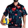 thumbnail image 4 of Valentine's Day Love ECG Men's Casual Short Sleeve Printed Button Down Spread Collar Tops Summer Beach Shirts Unisex, 4 of 6