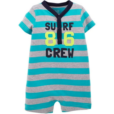 Child of Mine Newborn Boy Henley Romper