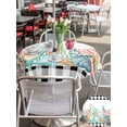 thumbnail image 5 of Outdoor Tablecloth with Umbrella Hole for Patio/Picnic/Party/Camping, Coastal Corals Shells Waterproof Table Cloth Round Cover Washable, Ocean Marine Life Sstarfish Black Plaid (Dia 54"), 5 of 8