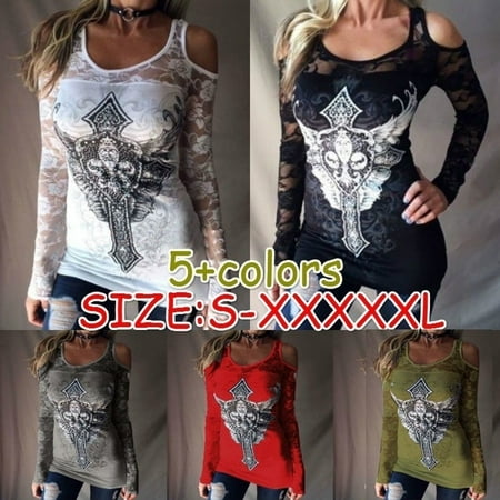 Women Long Sleeve T Shirt Hollow Out Sleeve V Neck Tops