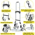 thumbnail image 2 of 260 LBS Stair Climbing Cart, Aluminum Trolley Dolly for Stairs, Folding Hand Truck Dolly, Grocery Shopping Cart with Mute Wheels, Telescoping Handle and Rubber Wheels for Moving, Shopping, 2 of 6