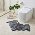 thumbnail image 5 of LEFXSMR Halloween Bathroom Rugs, Non Slip Bats Shaped Bath Mat, Soft Absorbent Toilet Rug for Holiday Halloween Decorations, Gray, 5 of 6