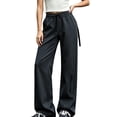 thumbnail image 2 of ZZwxWA Womens Workout Sports Pants Elastic Waist Drawstring Loose Fit Trousers Stylish Running Outdoor Hiking Track Pant, 2 of 5