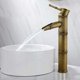 thumbnail image 2 of Grifo de bambú alto, mezclador de fregadero en cascada, grifo monomando para lavabo, grifo de un solo orificio disponible con agua fría y caliente, grifo de baño de bronce., 2 of 5