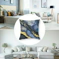 thumbnail image 5 of nygtbtfer Modern Abstract Marble Blue and Gold Farmhouse Throw Pillow  Pillow Case Soft Cushion Covers Set of 2 for Sofa Bed Bedroom Car Chair Living Room Home Decorative White, 5 of 7