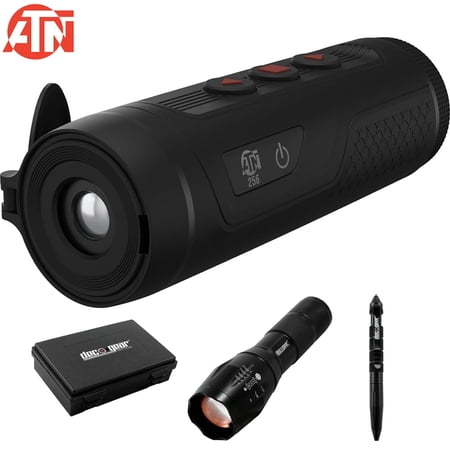 ATN BlazeSeeker 6 210 1.7-13.6x 256x192 10mm Thermal Monocular TIMNBLS210G6 Bundle with Deco Gear Tactical Flashlight and Tactical Pen Set with Water/Shockproof Case
