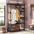 thumbnail image 2 of Tribesigns Freestanding Closet Organizer, Clothes Rack with Drawers and Shelves, Heavy Duty Garment Rack Hanging Clothing Wardrobe Storage Closet for Bedroom, Black, 2 of 7