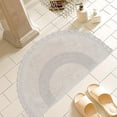 thumbnail image 6 of Handwoven Bohemian Bathroom Rug with Crochet Border - 22x42 inch, 6 of 6