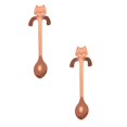 thumbnail image 1 of Oleegame 2PC Stainless Steel Cutlery Set Cat Spoon Short Handle Spoons Flatware Coffee Drinking Tools Kitchen Gadge, 1 of 7