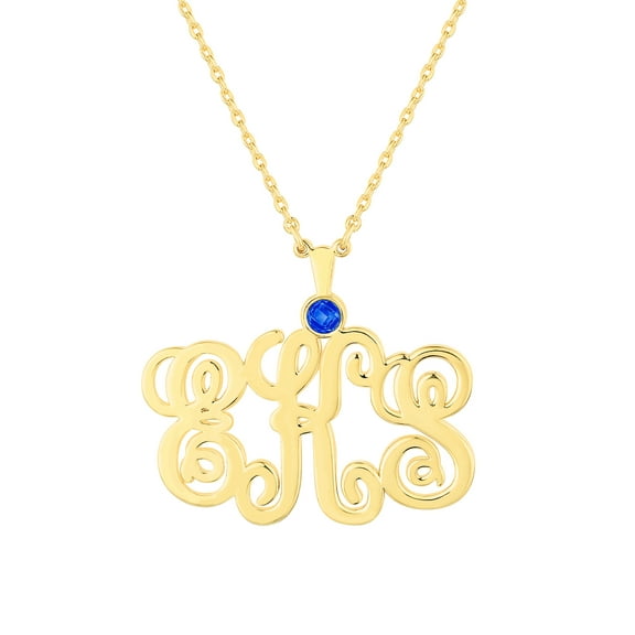 Personalized Planet Women's Monogram with Birthstone Necklace - Medium