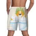 thumbnail image 2 of Lsque Mens Swim Trunks Corgi In The Shower Cap Bathing Pattern - Bathing Suit Compression Liner - Beach Swim Shorts Swimwear - (S-3XL) - Stretch Quick Dry -, 2 of 9