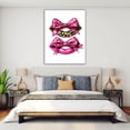 thumbnail image 4 of Mudket Framed Leopard Print Lips with Pink Bows Canvas Wall Art, Cute Trendy Wall Decor, Glamorous Art Ready to Hang for Girls Bedroom - 12"L x 8"W, 4 of 10