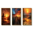 thumbnail image 2 of Designart "Lakeside Serenity Morning Sunrise II" Landscape & Nature Framed Wall Art Set Of 3 - Yellow Sunrisesunset Frame Gallery Wall Set For Home Decor, 2 of 6
