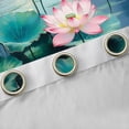 thumbnail image 4 of Homewish Rustic Lotus Blackout Curtains Set of 2 (52x84 Each),Country Lotus Leaves Window Curtains,Pink Green Curtains and Drapes For Girls Kids,Breathable Home Decor, 4 of 6