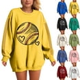 thumbnail image 4 of zaveiop Women Sweatshirt Baseball Game Day Long Sleeve Crewneck Graphic Pullover Top Baseball Softball Sport Mom Casual Shirt (Z3-Yellow, L), 4 of 8