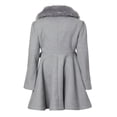 thumbnail image 2 of Cremson Girl Wool Princess Dress Coat Jacket Faux Fur Collar - Grey (Size ), 2 of 3