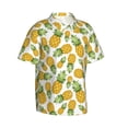 thumbnail image 3 of Xecao Pineapple print Hawaiian shirt - a stylish short-sleeve button-down for men, perfect for casual beach and tropical outings., 3 of 9