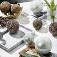 thumbnail image 4 of Decorative Balls Set of 3 Glass Mosaic Sphere Dia 4" (White), 4 of 8