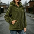 thumbnail image 5 of Tqcoqu Women's Sherpa Hooded Jacket, Full Zip Long Sleeve Fall Fleece Coat, Solid Color Winter Fuzzy Teddy Coats,Women's,Size S-XXL, 5 of 7