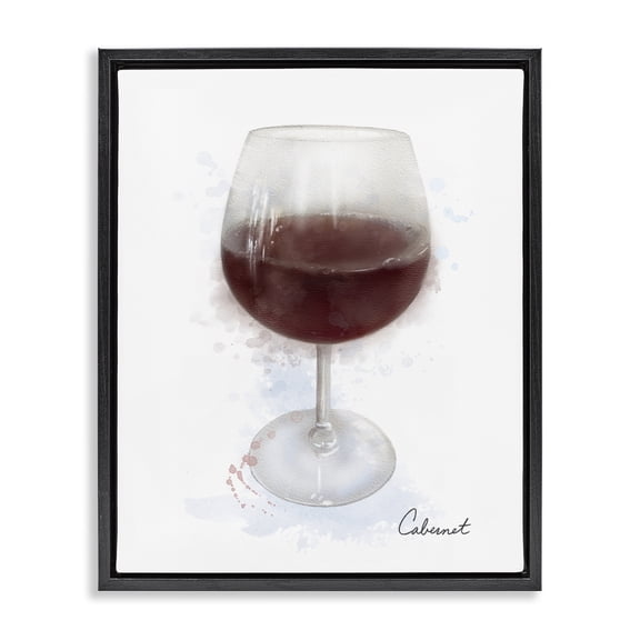 Stupell Industries Contemporary Modern Cabernet in Glass Black Floating Frame Canvas Art, 17 x 21, by Matthew Piotrowicz