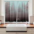 thumbnail image 2 of Ambesonne Forest Kitchen Curtains, European Foliage Design, 55"x45", Dried Rose Pale Blue, 2 of 3