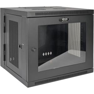 Tripp Lite 10U Wall Mount Rack Enclosure Server Cabinet w/Swinging Door Acrylic Window - 10U Wide Wall Mountable for LAN Switch - Black - Plexiglass - 200 lb x Maximum Weight Capacity - 200 lb x